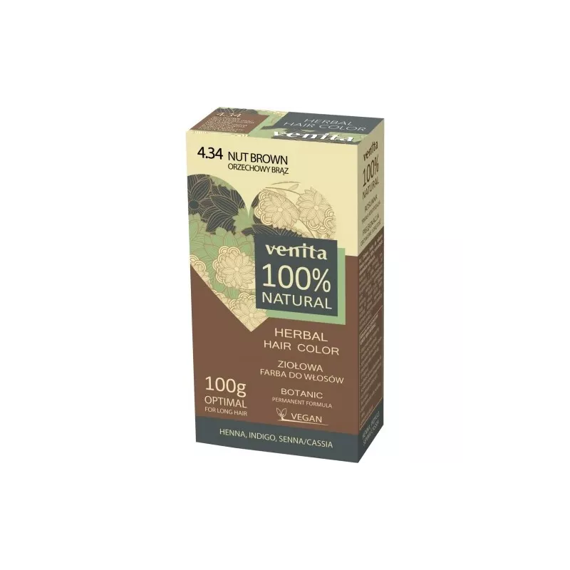 Venita NATURALNA Farba Ziołowa 4.34 NUT BROWN